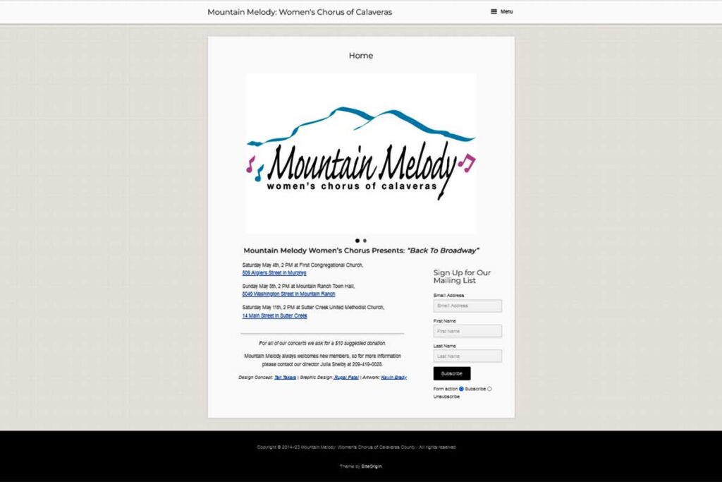 Mountain Melody Women's Chorus: Home Page