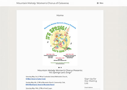 Mountain Melody Women's Chorus, Spring 2025 (partial page)